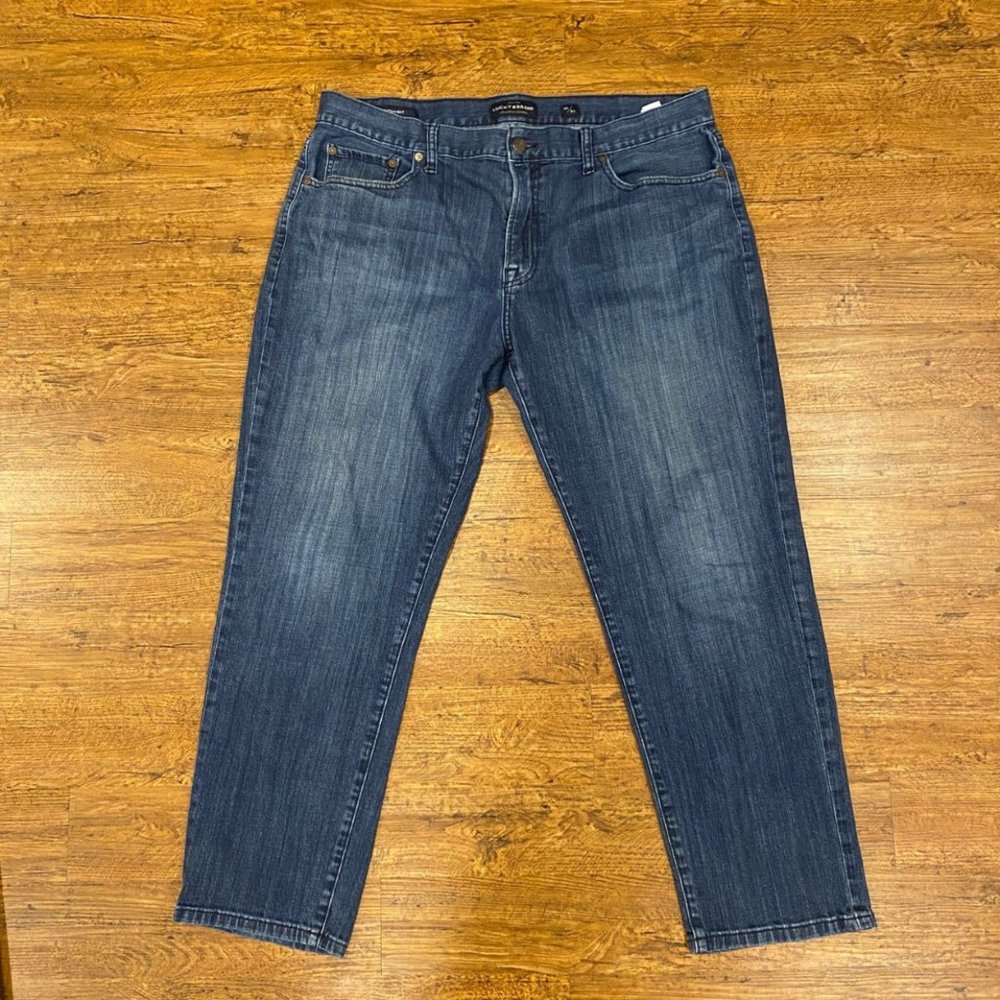 Lucky Brand 221 Straight Leg Blue Dark Wash Denim Jeans Trousers Men Size 40x30